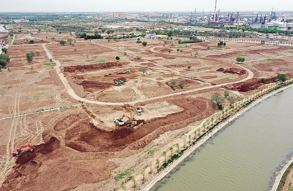 行走大运河 喜迎园博会丨园博园三角洲正在进行地形打造，新建百花园、百果园、百草园、滑雪场