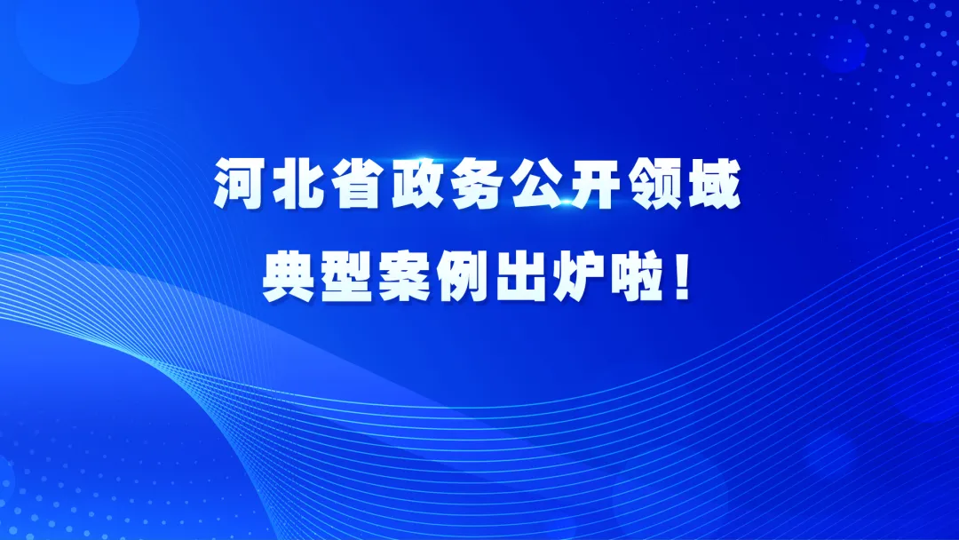 70个！河北省政务公开领域典型案例发布